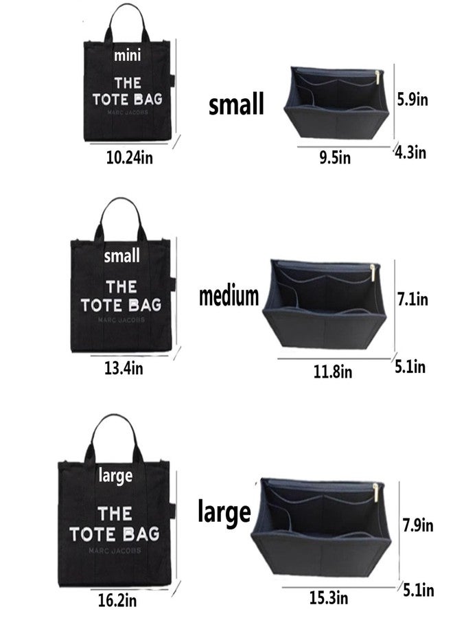 Lckaey tote bag organizer insert for marc jacobs medium tote bag organizer 2042black-M - Image 3